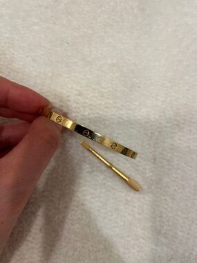 Gold Screw Motif Bangle Bracelet with Mini Screwdriver